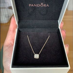 Pandora Square CZ Necklace- in boxing, never been worn
